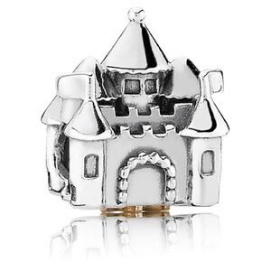 Genuine Retired PANDORA Happily Ever After Charm; 14K GLD and Pink CZ; 791133PCZ